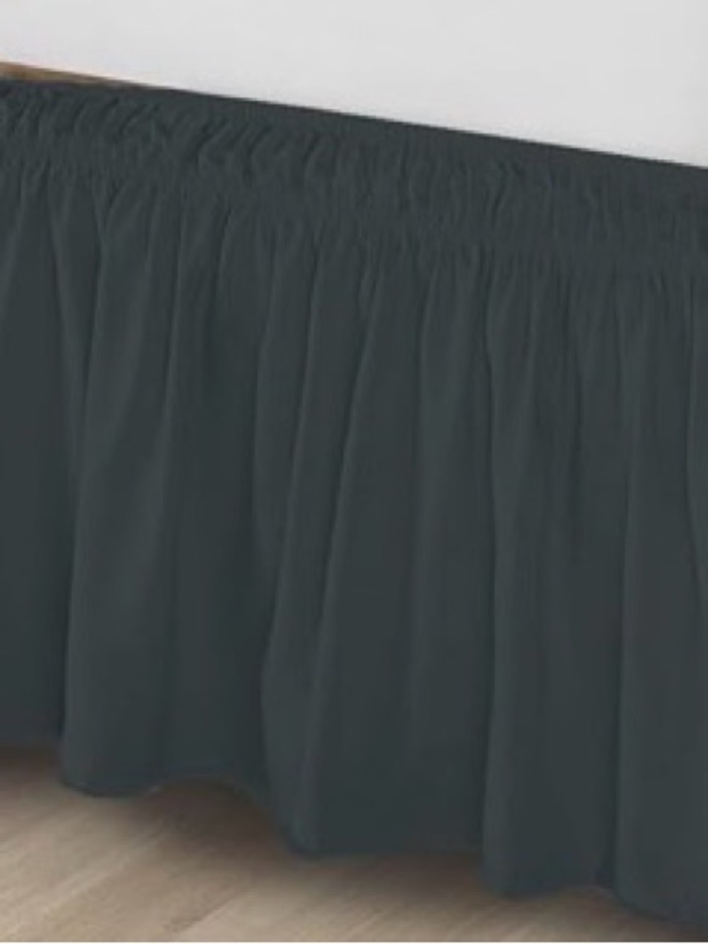Dark gray king bed skirt